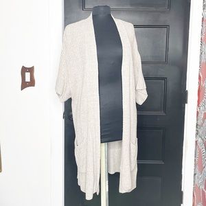 Barefoot Dreams Cozychic Light Short Sleeve Open Front Cardigan QVWCL1010